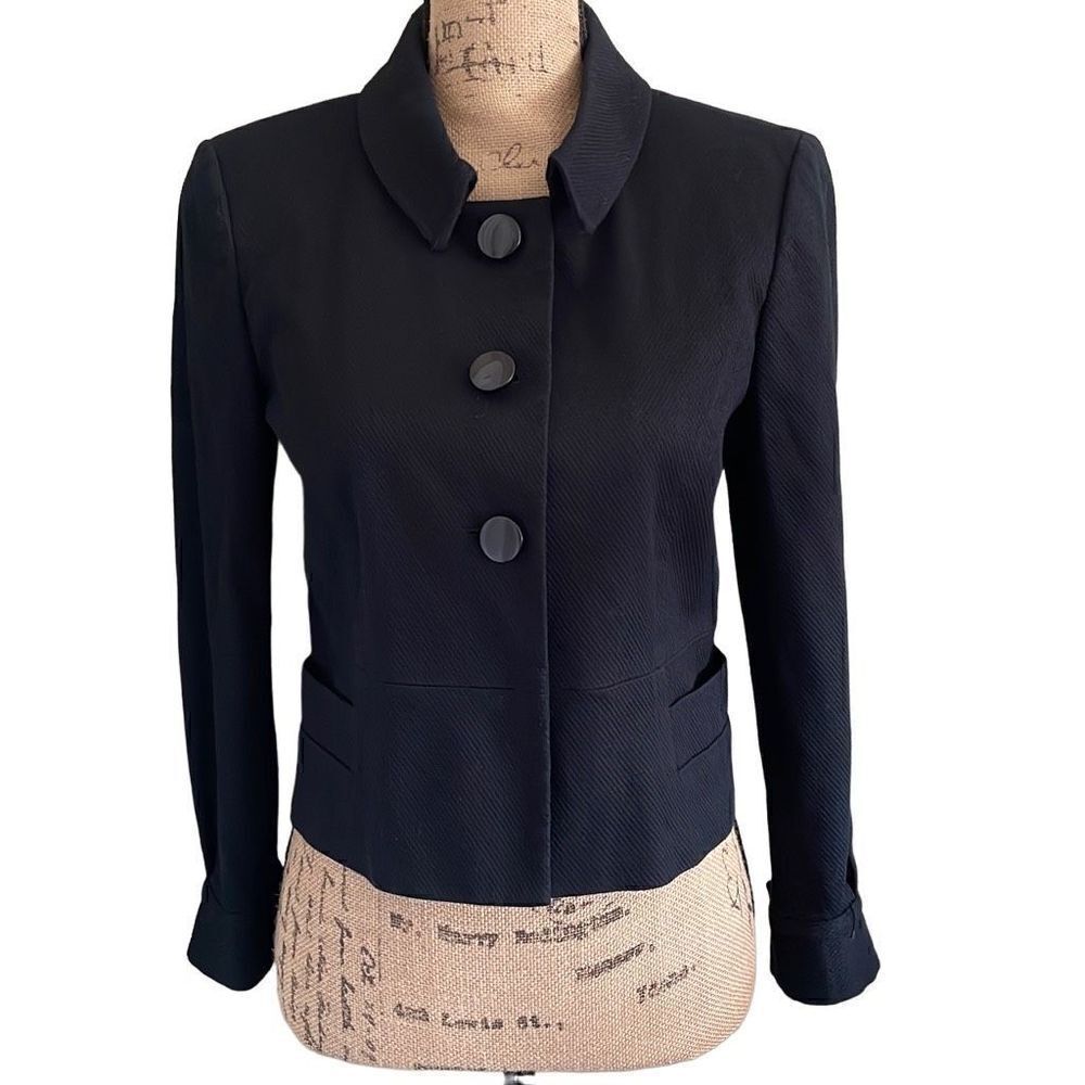 INC International Concepts Black Jacket Blazer Size 4